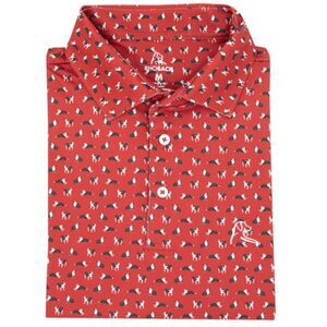 Rhoback Men's Red Polo Shirt Bulldogs UGA Georgia Golf Dog Printed XL
